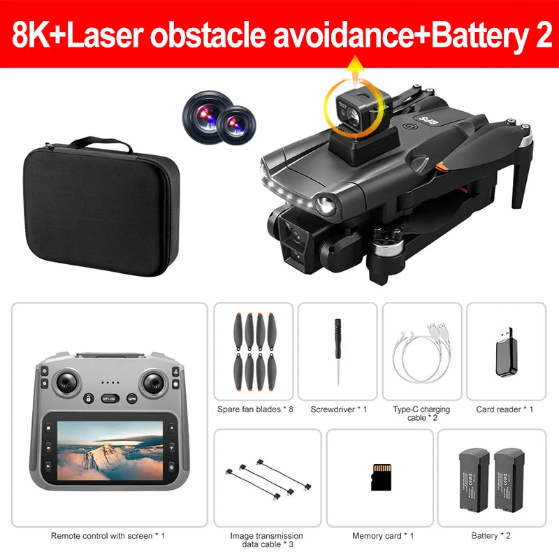 Norma Mijia V198MAX Drone 8K Professionale FPV Brushless Laser Evitamento Ostacoli Antenna Ottica Pieghevole Quadcopter Mini 4K Dron