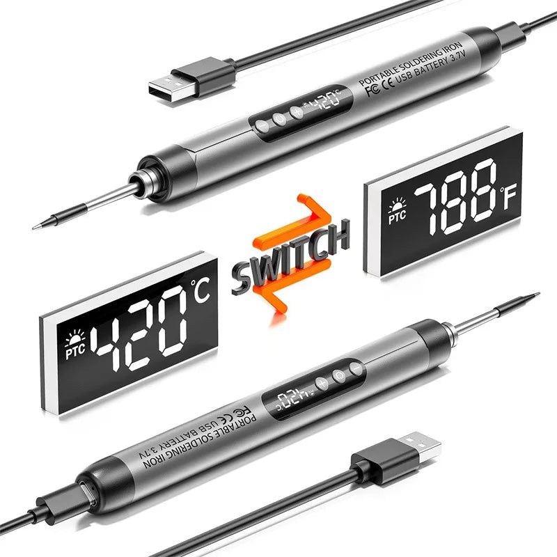 Saldatore USB Portatile Digitale | Display LED | Mini Stazione Saldo Ricaricabile per DIY
