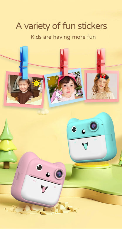 Stampante Instantanea per Bambini con Fotocamera - Gioco Educativo Rosa/Blu