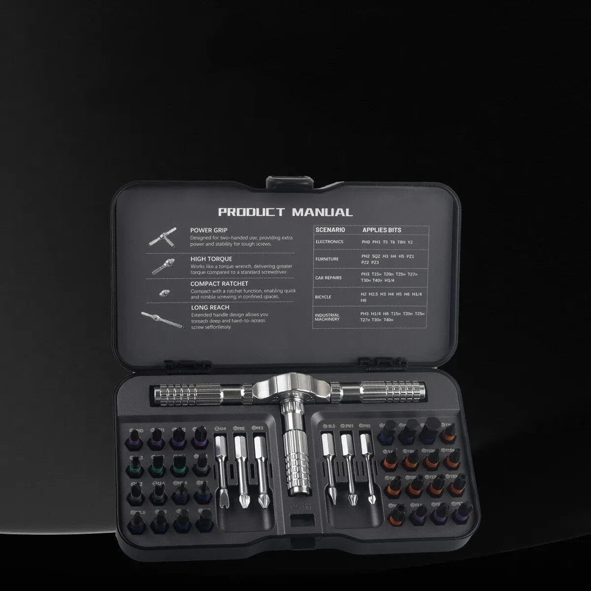 Set Cacciaviti Magnetici Precisione 24in1/40in1/66in1 Cricchetto Impugnatura T