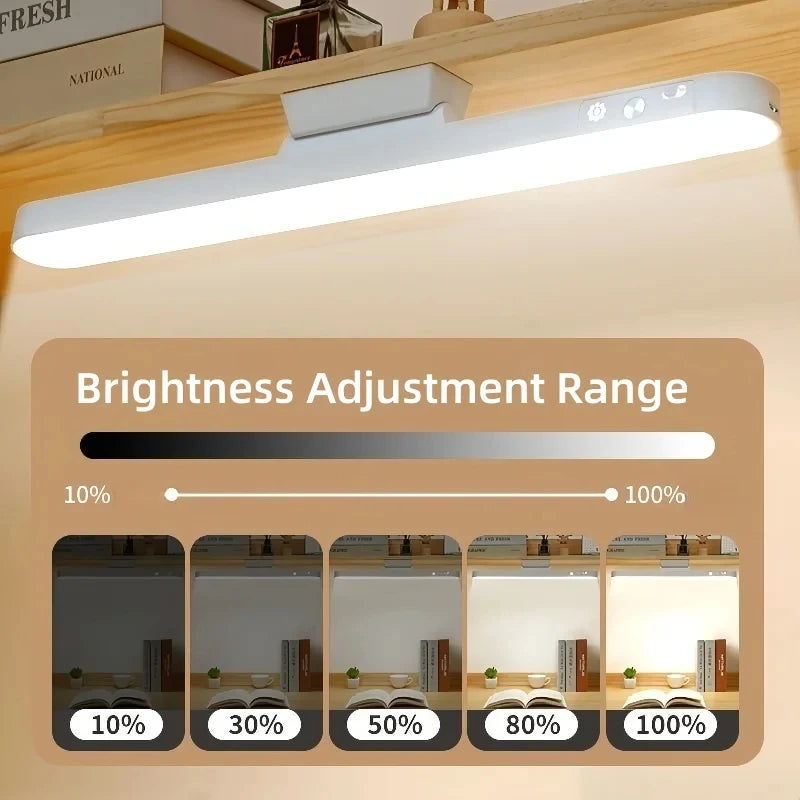 Lampada LED Magnetica Ricaricabile | 3 Luci Dimmerabili, Sospensione, per Scrivania, Armadio, Letto