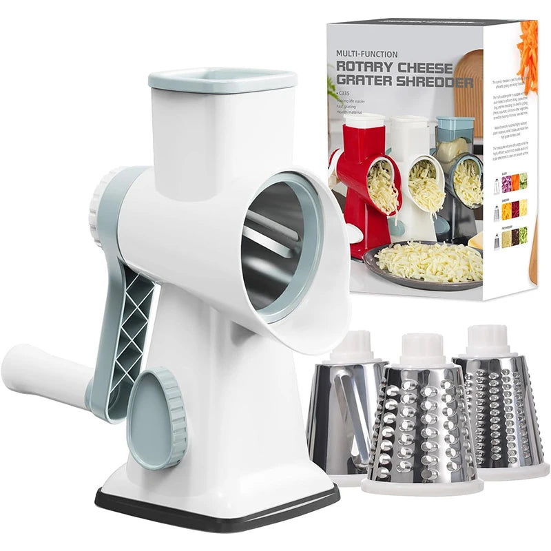 Grattugia 3 in 1  - Affetta Verdure, Noci, Formaggio - Trituratore Manuale