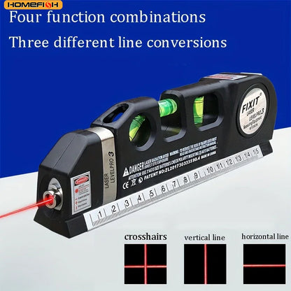 Livello Laser a Linee Crociate | Kit Multiuso con Nastro Metrico 8 Piedi | per Allineamento e Misurazione