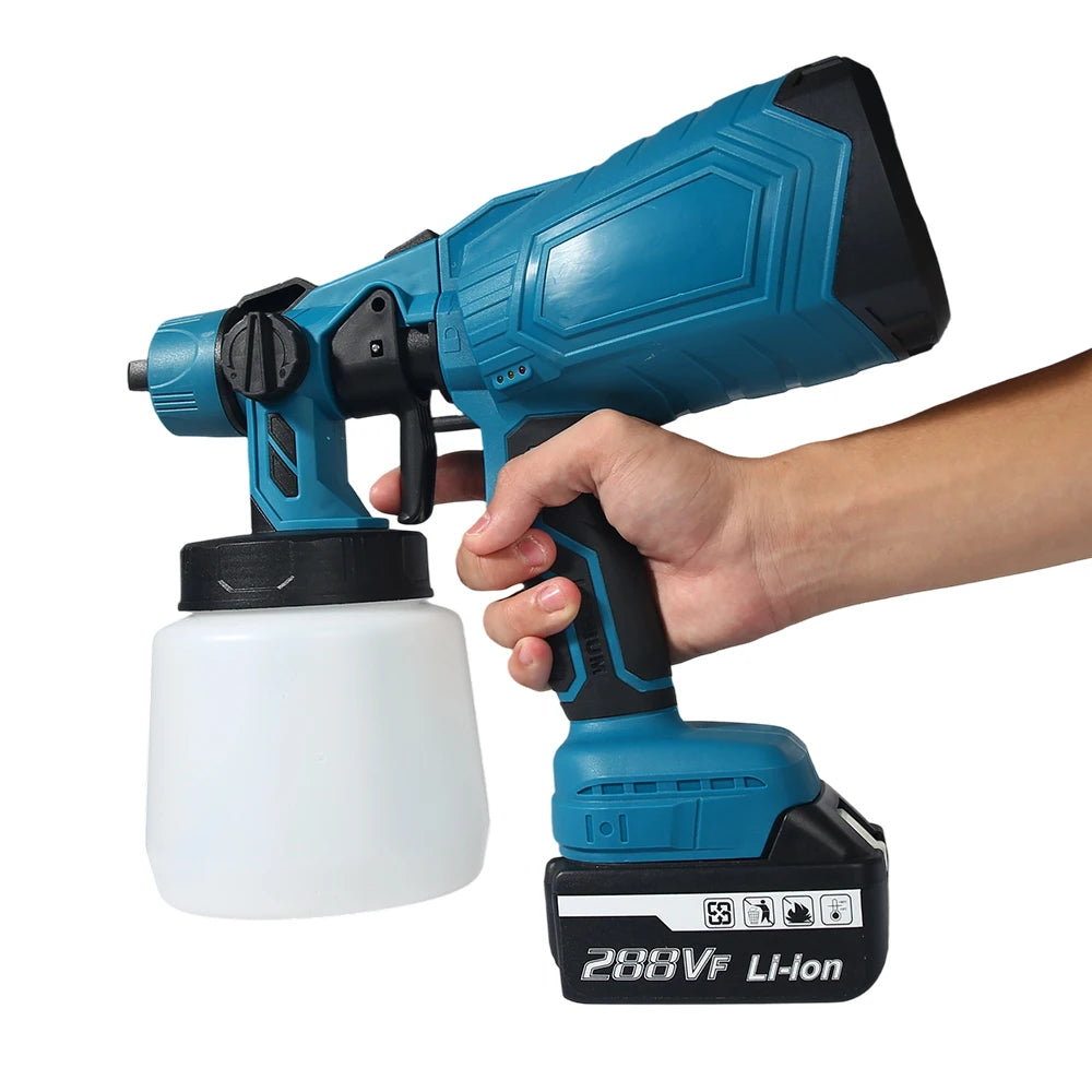 Pistola a Spruzzo vernice Senza Fili Serbatoio 1000ml, 38000 RPM Pittura, Fai da te, Casa