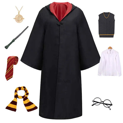 🧙‍♀️ Costume da Mago per Donne e Ragazze - Mantello e Toga Stile Scuola di Magia, Per Halloween e Cosplay!