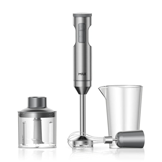 Frullatore a Immersione 1000W 4-in-1 | Lame Acciaio, Frusta, Bicchiere 700ml+500ml