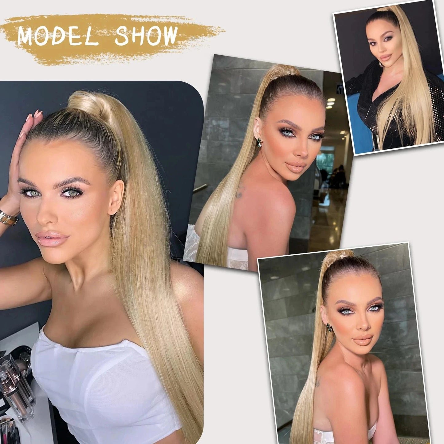 ✨ Extension Capelli 100% Umani 10-26" - Clip a Coda di Cavallo con Coulisse Bionda - 120g Naturale & Morbido! 🏆
