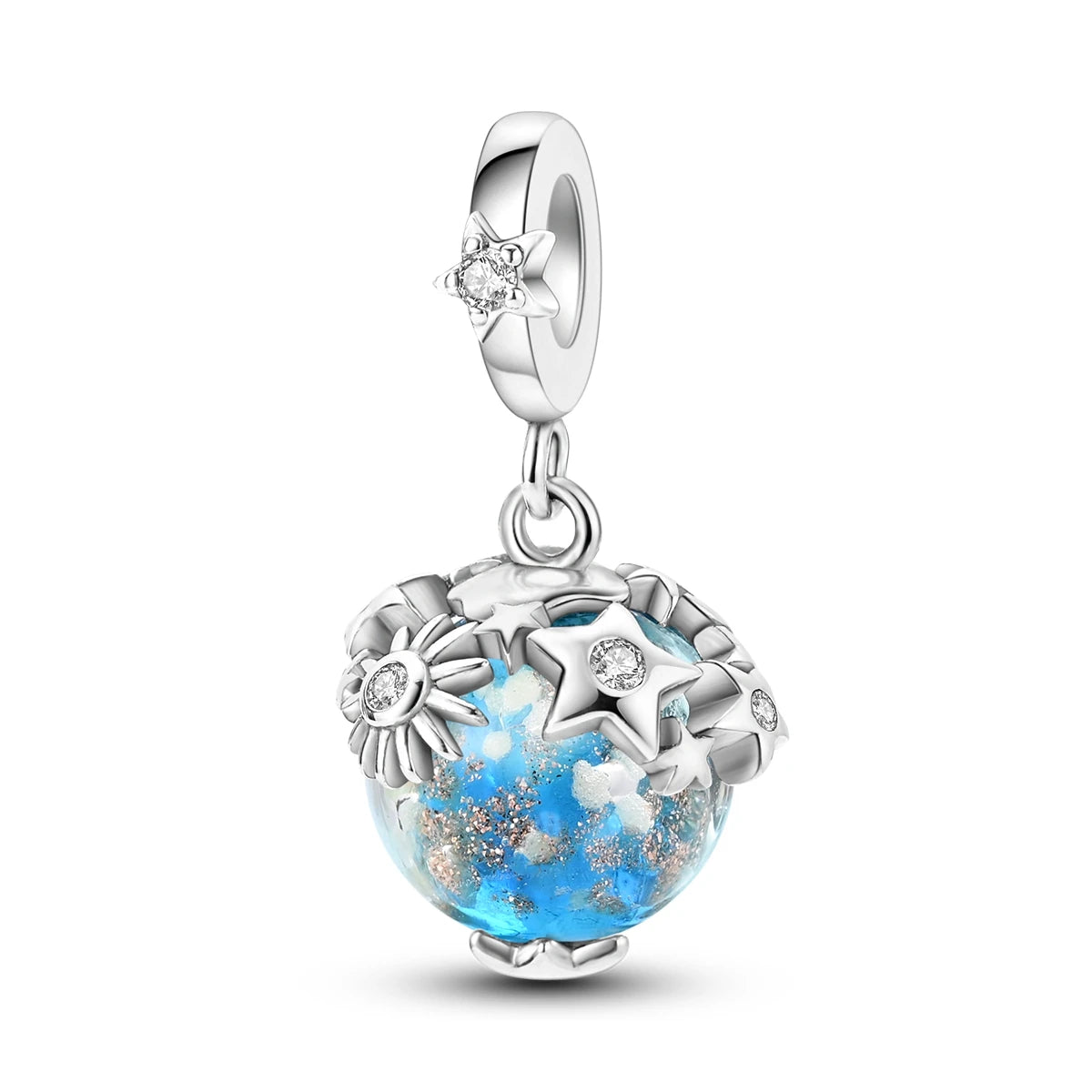Bracciale Charm Argento 925 - Perle Blu, Gioielli Fai Da Te, Design Moderno e Minimalista Crea il tuo gioiello unico! Perle in argento sterling e charm eleganti.