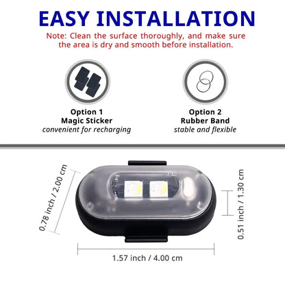 Luci Multiuso - Auto Stroboscopiche RGB Wireless | 8 Colori, 10 Modalità, Telecomando, Ricaricabili | per Esterni/Interni Veicoli
