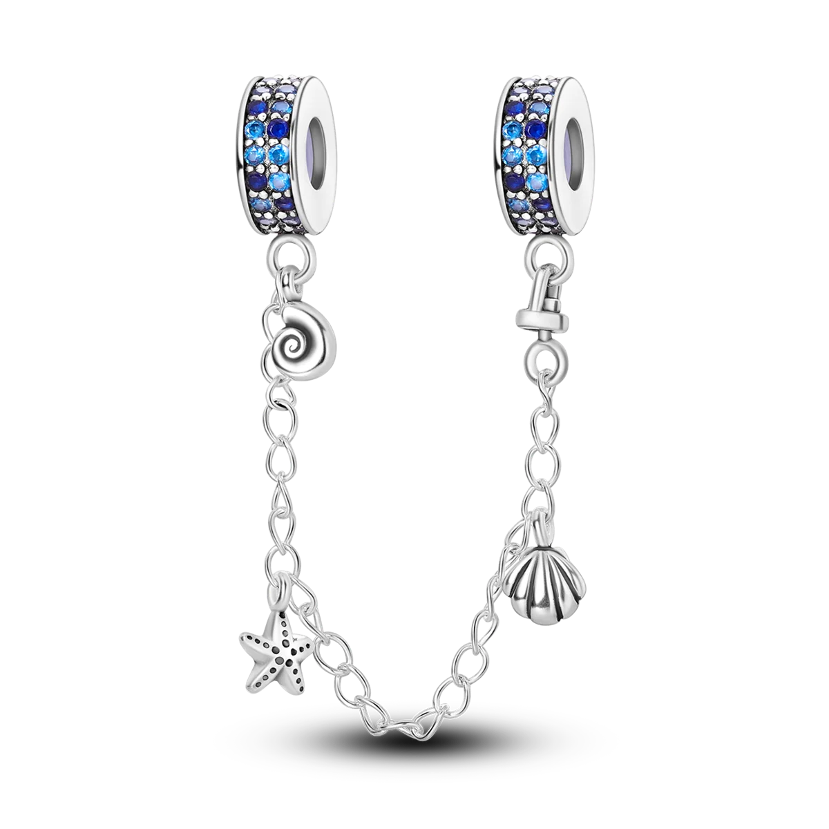 Bracciale Charm Argento 925 - Perle Blu, Gioielli Fai Da Te, Design Moderno e Minimalista Crea il tuo gioiello unico! Perle in argento sterling e charm eleganti.