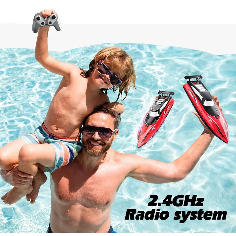 Barca RC 2.4Ghz Ad Alta Velocità - Giocattolo per Bambini Piscina/Lago