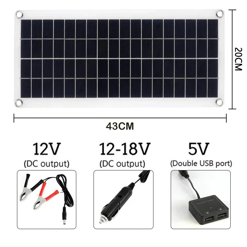 Pannello Solare 1000W 12V con Regolatore 60A| Carica Telefono Camper Auto USB