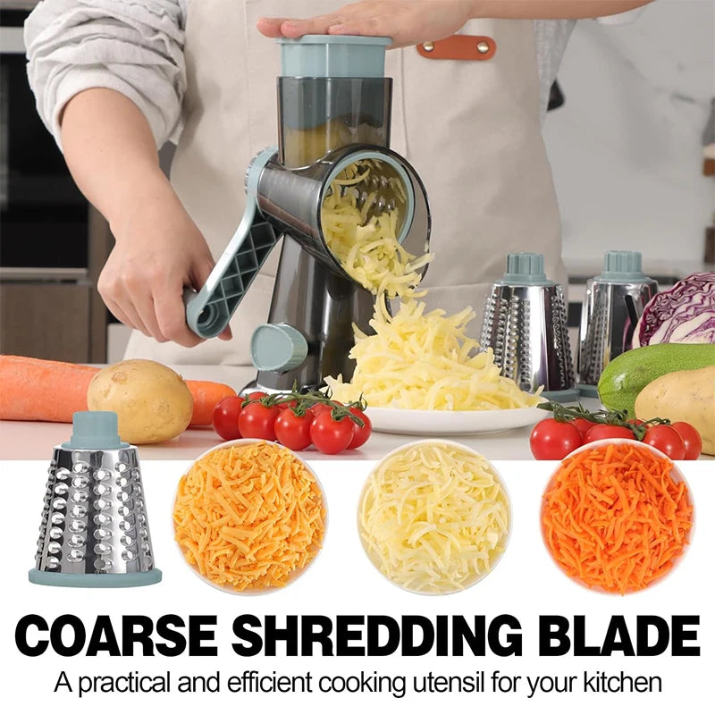 Grattugia 3 in 1  - Affetta Verdure, Noci, Formaggio - Trituratore Manuale