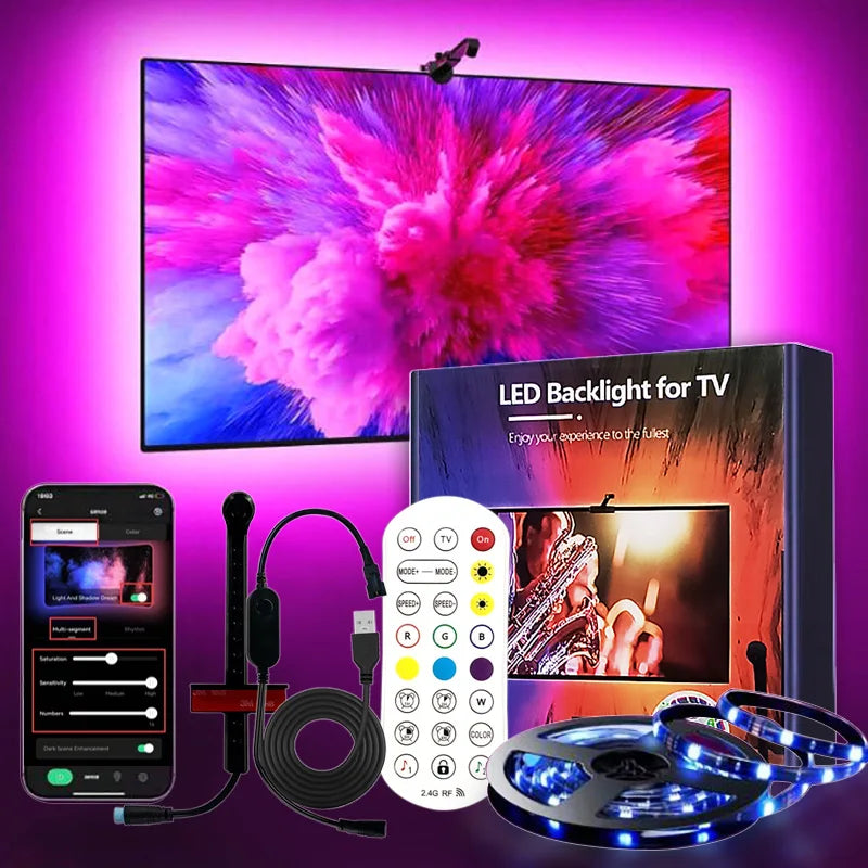 Luce Ambiente Sincronizzazione TV/Schermo, APP Control, Effetti Musicali
