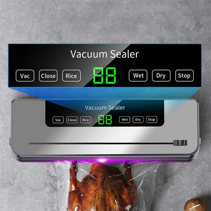🚀 Sigillatrice Sottovuoto 220V - 5 Modalità | Automatica, per Alimenti Secchi/Bagnati + 10 Sacchetti