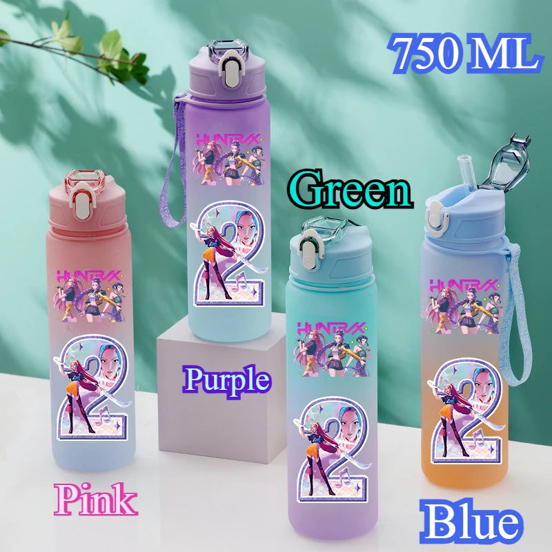 Borraccia K-POP Demon Hunters da 750ml con Cannuccia