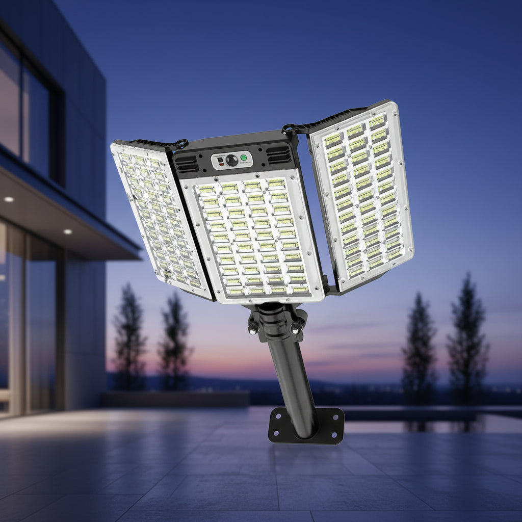Potente Luce Solare da Esterno 800/600 LED | Sensore di Movimento Radar 10m, Impermeabile IP68 | Lampada da Parete per Giardino, Cortile, Sicurezza