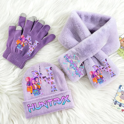 Cappello, Sciarpa e Guanti K-Pop Demon Hunters - Set Invernale Bambine 3 Pezzi