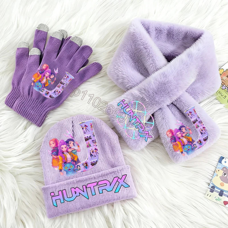Cappello, Sciarpa e Guanti K-Pop Demon Hunters - Set Invernale Bambine 3 Pezzi