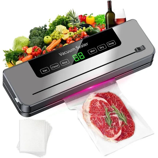🚀 Sigillatrice Sottovuoto 220V - 5 Modalità | Automatica, per Alimenti Secchi/Bagnati + 10 Sacchetti
