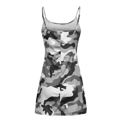 Vestito Sexy Mimetico - Mini Dress Estate Senza Maniche Donna