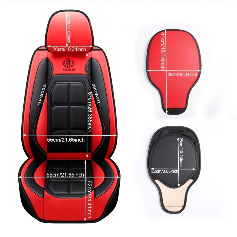 Coprisedili in Pelle Sintetica | Compatibile Auto, Camion, Gaming Chair | Antimacchia & Facile Pulizia