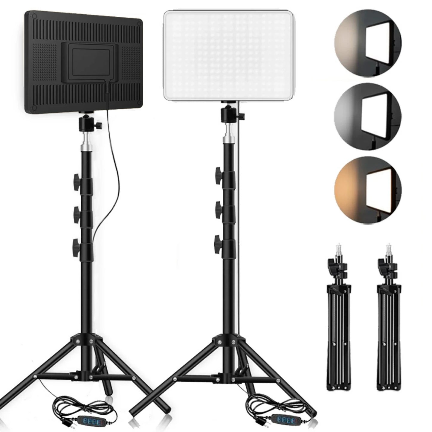 Luci LED per Video/Streaming - Kit Illuminazione con Treppiede per TikTok/Zoom