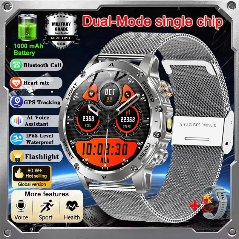 Smartwatch Militare T-Rex 3 Ultra 2026 | Batteria 1000mAh | IP68 GPS | Chiamate Bluetooth Sport