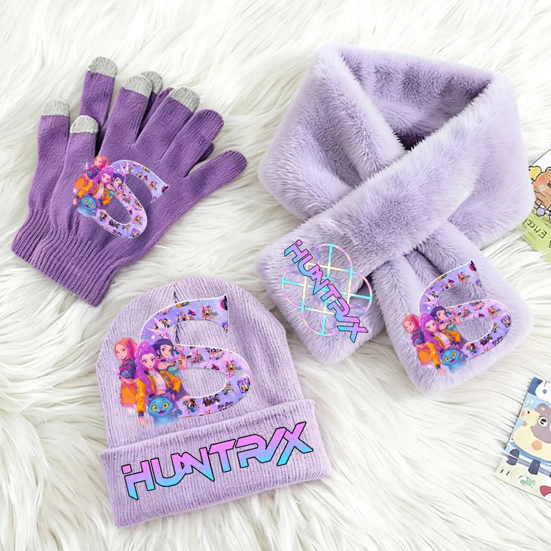 Cappello, Sciarpa e Guanti K-Pop Demon Hunters - Set Invernale Bambine 3 Pezzi