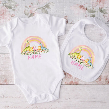 Set Bavaglino e Body Personalizzati con Nome Regalo Per Neonati
