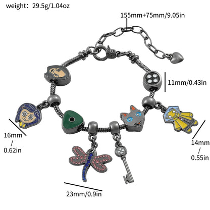 Bracciale Coraline Con Ciondoli Smalto Porta Segreta, Gioiello Regalo