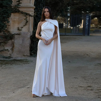ABITO LUNGO ELEGANTE DONNA – Stile Senza Spalle con Schiena Nuda, Perfetto per l’Estate 2025!