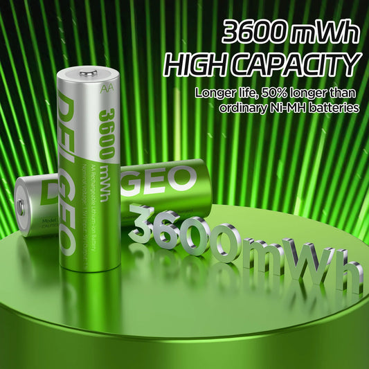 8 Batterie AA Litio Ricaricabili Tipe-C🔋 | 1.5V, 3600MWh | Case Carica Integrata