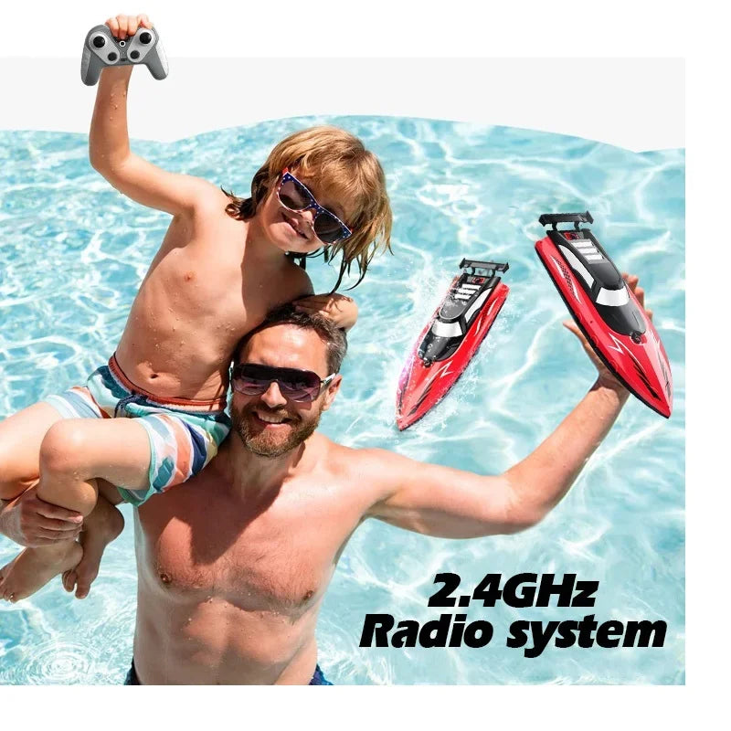 Barca RC 2.4Ghz Ad Alta Velocità - Giocattolo per Bambini Piscina/Lago