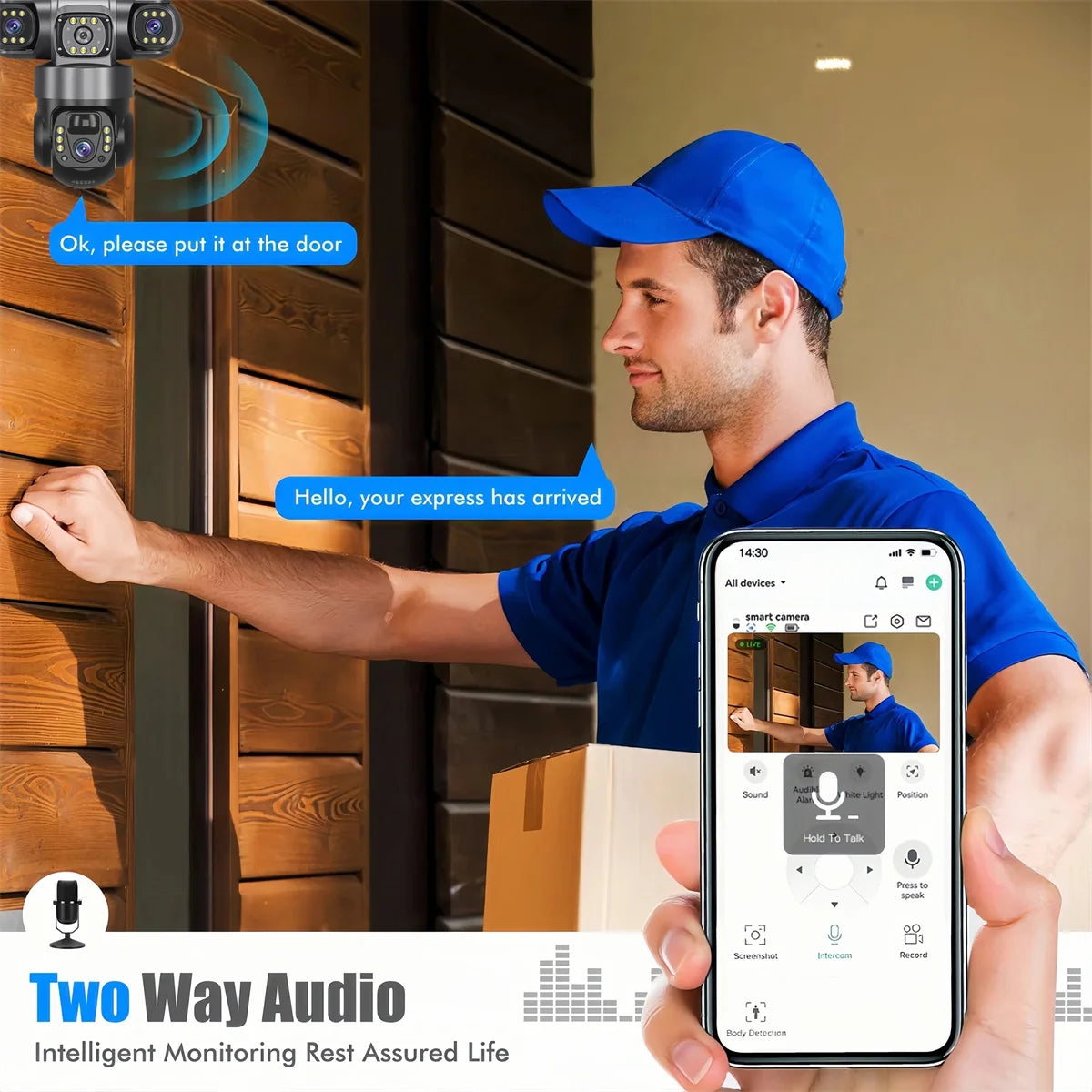Telecamera IP WiFi Solare PTZ 15MP 3 Lenti Zoom 10X, Visione Notturna, PIR, Batteria 20000mAh Esterno Impermeabile