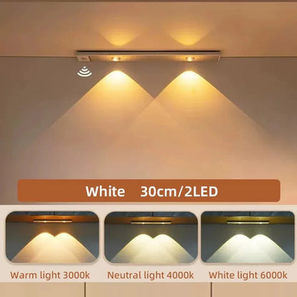 Luci LED Ultra Sottili Sotto Armadio | Sensore Movimento , 3 Colori Dimmerabili | per Cucina, Camera, Guardaroba