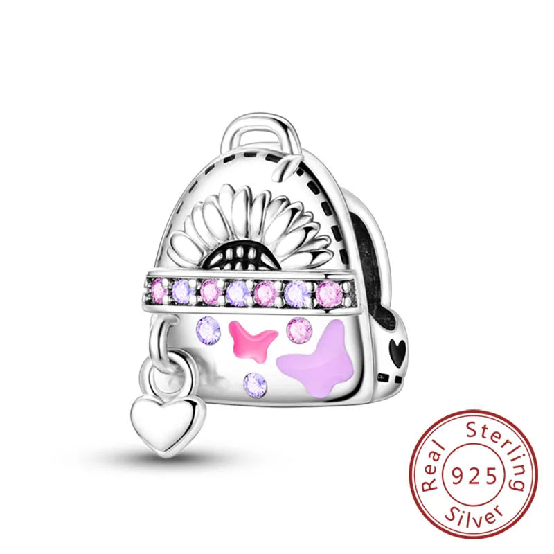 Ciondoli Argento 925 - Fiocco, Bottiglietta Profumo Rosa, Charm Femminili per Bracciali Fai-Da-TeDolci e raffinati, perfetti per creare gioielli unici. Regalo ideale per donne e ragazze!