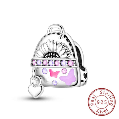 Ciondoli Argento 925 - Fiocco, Bottiglietta Profumo Rosa, Charm Femminili per Bracciali Fai-Da-TeDolci e raffinati, perfetti per creare gioielli unici. Regalo ideale per donne e ragazze!