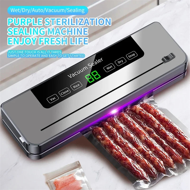 🚀 Sigillatrice Sottovuoto 220V - 5 Modalità | Automatica, per Alimenti Secchi/Bagnati + 10 Sacchetti