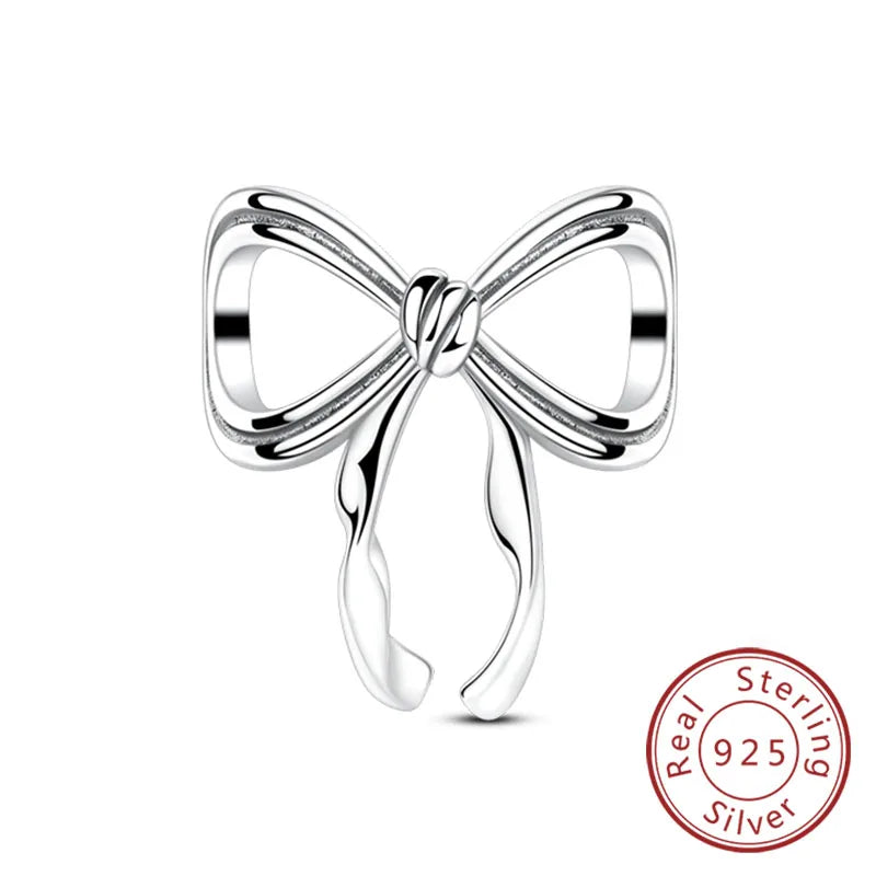 Ciondoli Argento 925 - Fiocco, Bottiglietta Profumo Rosa, Charm Femminili per Bracciali Fai-Da-TeDolci e raffinati, perfetti per creare gioielli unici. Regalo ideale per donne e ragazze!