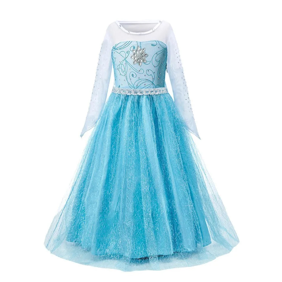 Abito Principessa per Bambine - Costume Elsa, Anna, Jasmine, Rapunzel per Feste e Carnevale
