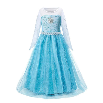 Abito Principessa per Bambine - Costume Elsa, Anna, Jasmine, Rapunzel per Feste e Carnevale