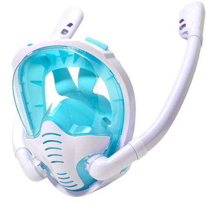Maschera Snorkeling Panoramica 180° - Antiappannamento, Dry Top, 2 Snorkel