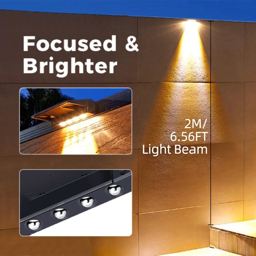 Luci Solari da Parete LED  Impermeabili IP65, per Recinzione, Ponte, Cortile, Esterno