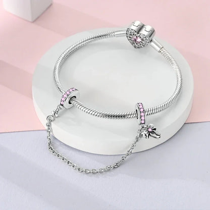 Ciondoli Argento 925 - Fiocco, Bottiglietta Profumo Rosa, Charm Femminili per Bracciali Fai-Da-TeDolci e raffinati, perfetti per creare gioielli unici. Regalo ideale per donne e ragazze!