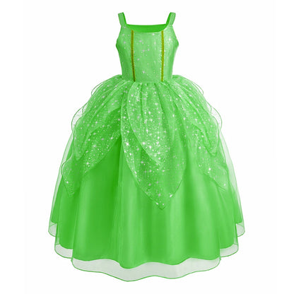 Abito Principessa per Bambine - Costume Elsa, Anna, Jasmine, Rapunzel per Feste e Carnevale