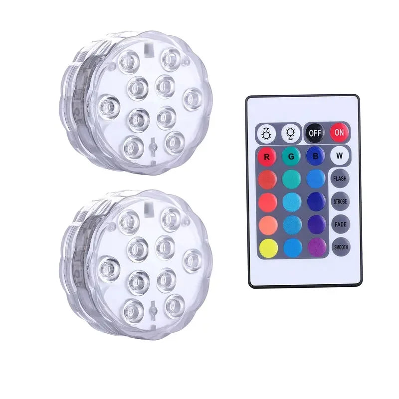 Luci LED Sommergibili a Batteria con Telecomando Subacquee per Vasca, Idromassaggio, Spa, Piscina, Fontana, Acquario