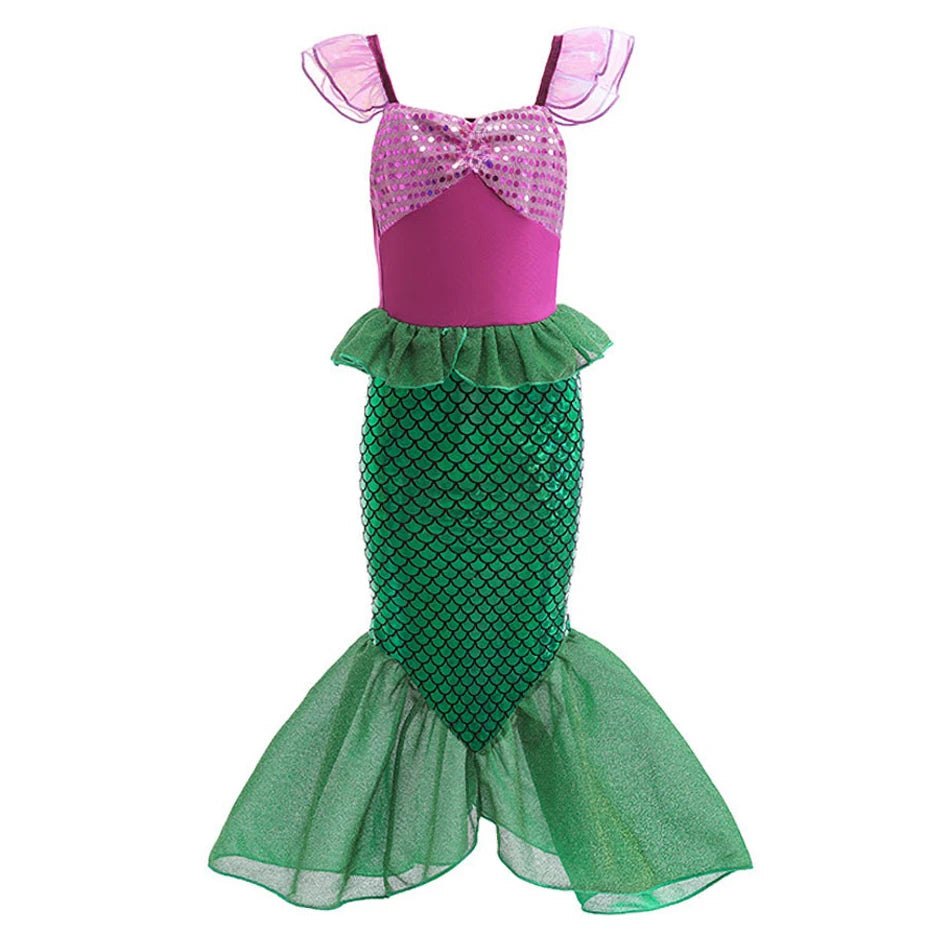 Abito Principessa per Bambine - Costume Elsa, Anna, Jasmine, Rapunzel per Feste e Carnevale