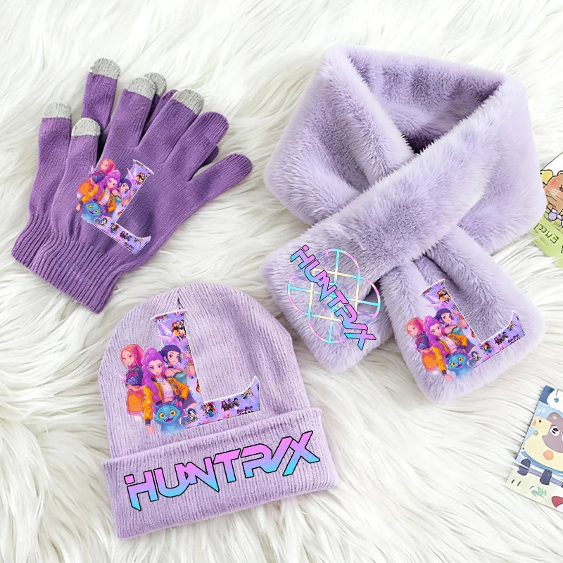 Cappello, Sciarpa e Guanti K-Pop Demon Hunters - Set Invernale Bambine 3 Pezzi
