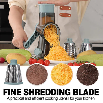 Grattugia 3 in 1  - Affetta Verdure, Noci, Formaggio - Trituratore Manuale